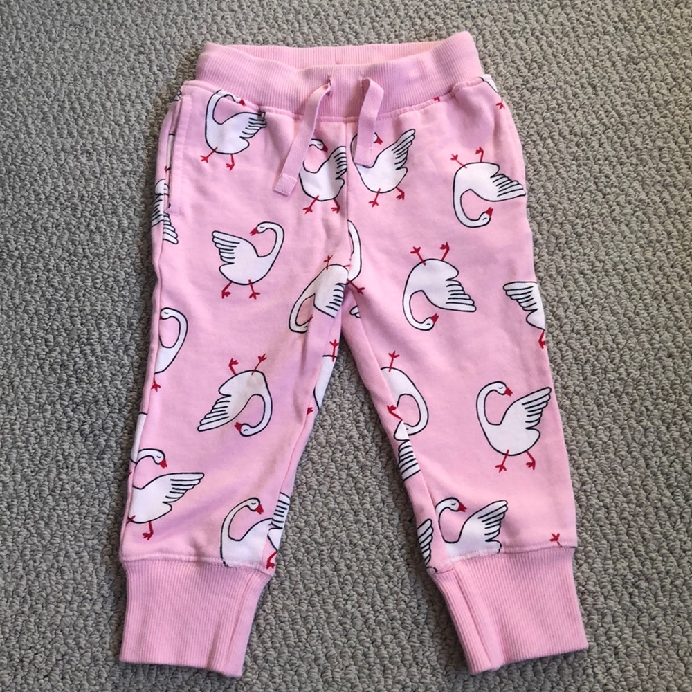 Hanna Andersson pink sweatpants with geese NWOT
